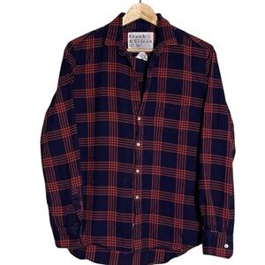 Frank & Eileen Navy and Pink Checkered Flannel Shirt